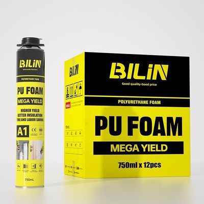 BILIN A1 उच्च उपज विस्तार योग्य पु फोम स्प्रे ध्वनिरोधी बाधाओं के लिए मरम्मत योग्य