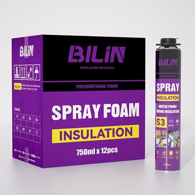 750ml स्प्रे पु फोम लौ retardant Polyurethane विस्तार फोम हल्के